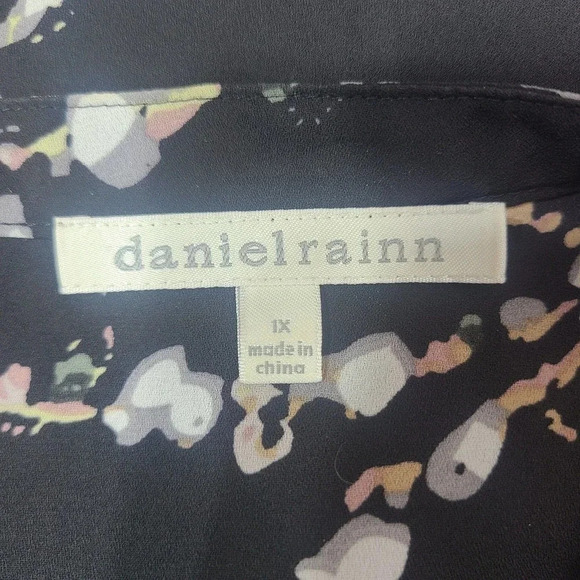 Daniel Rainn Sleeveless Top Tunic Blouse Women's 1X Black Mauve Gray Hi-Low Hem - Picture 6 of 7